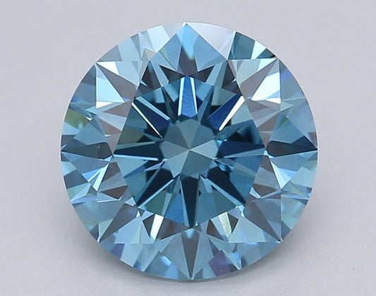 Lab-Grown ROUND Diamond - 2.52 Carat, Fancy Vivid Blue Color, VVS2 Clarity | Sustainable Luxury, Dazzling Brilliance | IGI | Certified LG615361340