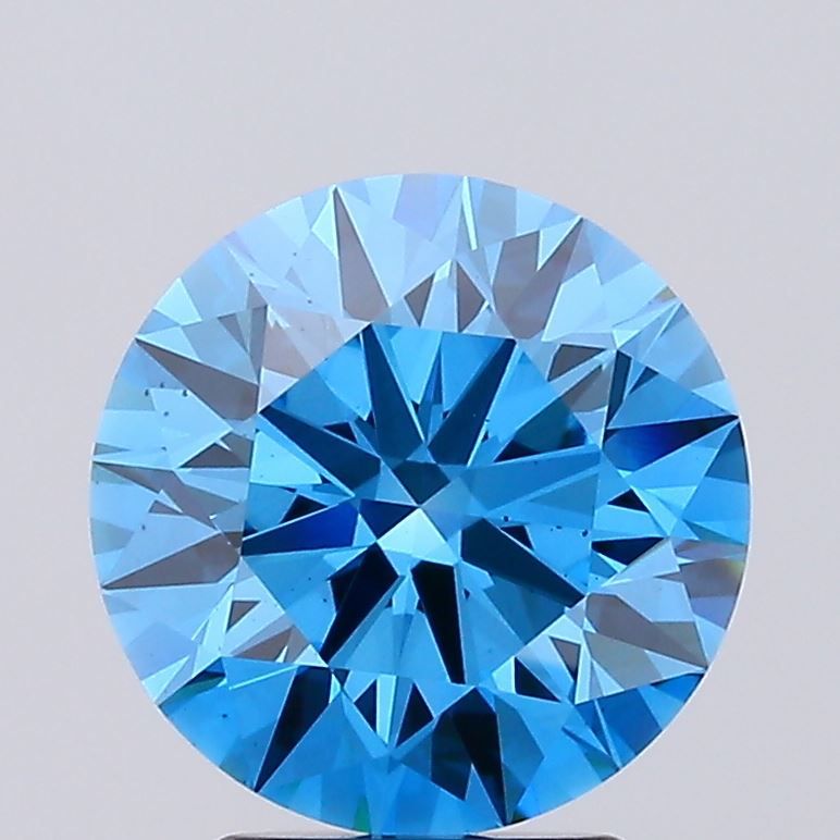 Lab-Grown ROUND Diamond - 3.07 Carat, Fancy Vivid Blue Color, VS2 Clarity | Sustainable Luxury, Dazzling Brilliance | IGI | Certified LG578341426