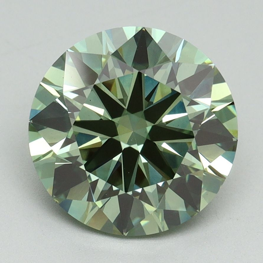 Lab-Grown ROUND Diamond - 3.14 Carat, Fancy Vivid Green Color, VS1 Clarity | Sustainable Luxury, Dazzling Brilliance | IGI | Certified LG638466279