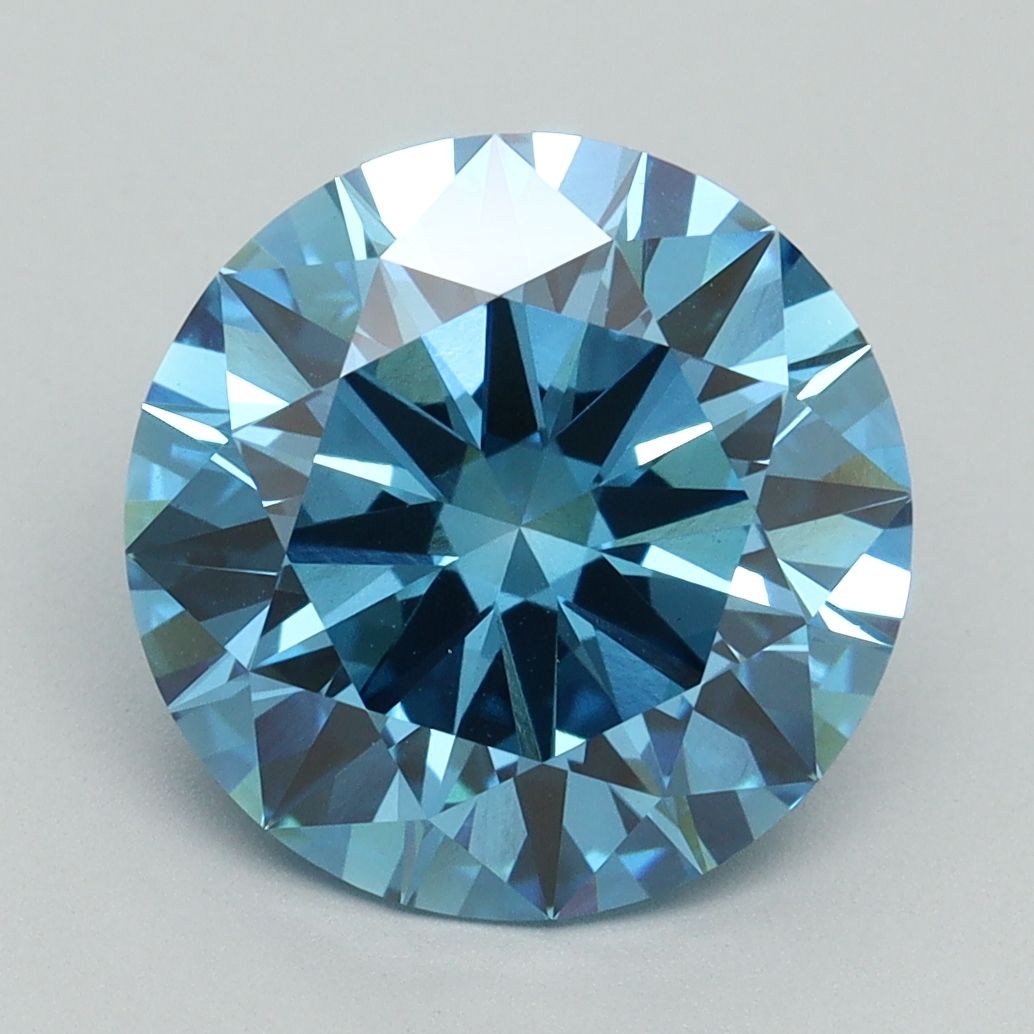 Lab-Grown ROUND Diamond - 4.12 Carat, Fancy Vivid Blue Color, VVS2 Clarity | Sustainable Luxury, Dazzling Brilliance | IGI | Certified LG638454326