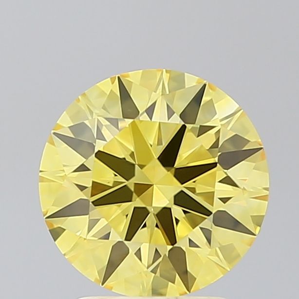 Lab-Grown ROUND Diamond - 2.17 Carat, Fancy Vivid Yellow Color, VVS2 Clarity | Sustainable Luxury, Dazzling Brilliance | IGI | Certified LG636401934