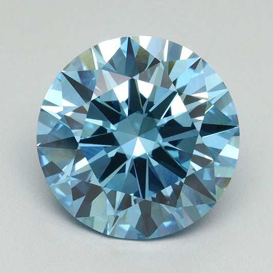 Lab-Grown ROUND Diamond - 4.03 Carat, Fancy Vivid Blue Color, VS1 Clarity | Sustainable Luxury, Dazzling Brilliance | IGI | Certified LG644432004