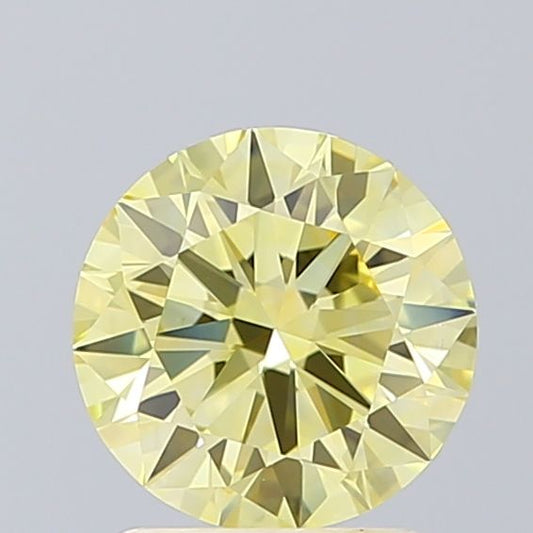 Lab-Grown ROUND Diamond - 1.5 Carat, Fancy Intense Yellow Color, VS1 Clarity | Sustainable Luxury, Dazzling Brilliance | IGI | Certified LG621448678