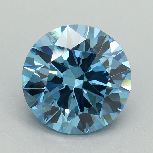 Lab-Grown ROUND Diamond - 3 Carat, Fancy Vivid Blue Color, VVS2 Clarity | Sustainable Luxury, Dazzling Brilliance | IGI | Certified LG644491364