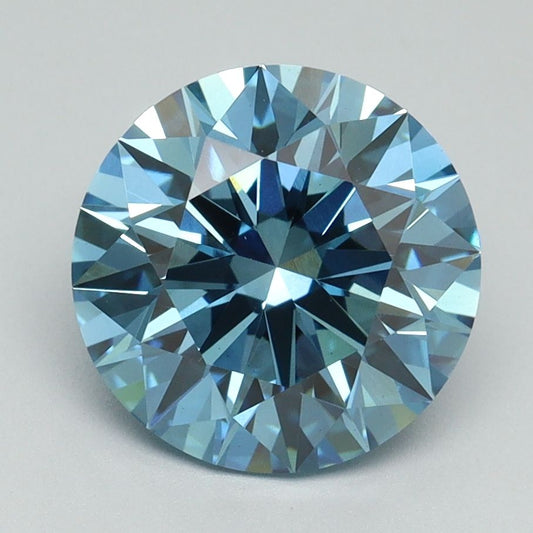 Lab-Grown ROUND Diamond - 3.02 Carat, Fancy Vivid Blue Color, VS1 Clarity | Sustainable Luxury, Dazzling Brilliance | IGI | Certified LG638454324