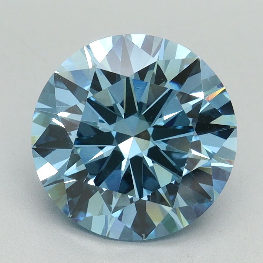 Lab-Grown ROUND Diamond - 3.09 Carat, Fancy Vivid Blue Color, VVS2 Clarity | Sustainable Luxury, Dazzling Brilliance | IGI | Certified LG645458851