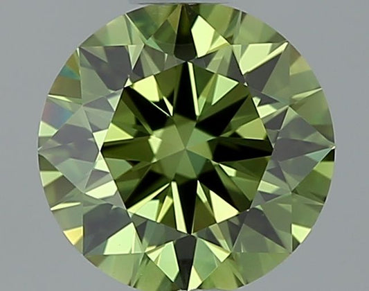 Lab-Grown ROUND Diamond - 0.69 Carat, Fancy Vivid Green Color, VS1 Clarity | Sustainable Luxury, Dazzling Brilliance | IGI | Certified LG643447424