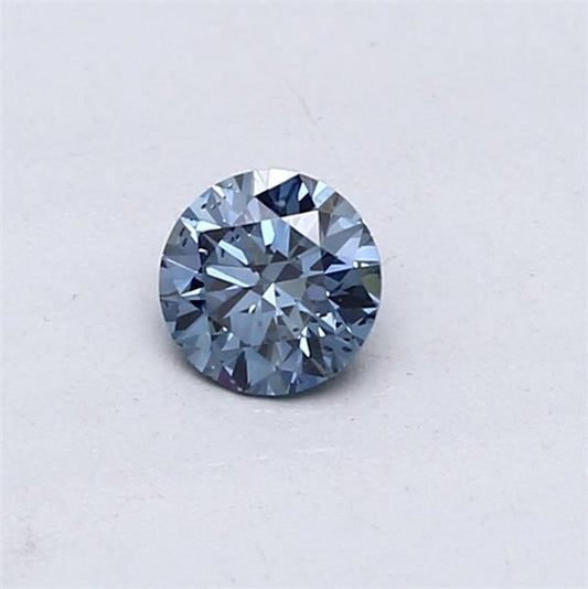 Lab-Grown ROUND Diamond - 0.3 Carat, Fancy Vivid Blue Color, SI2 Clarity | Sustainable Luxury, Dazzling Brilliance | IGI | Certified LG528231176