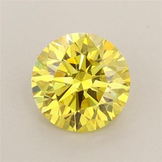 Lab-Grown ROUND Diamond - 0.77 Carat, Fancy Vivid Yellow Color, VS1 Clarity | Sustainable Luxury, Dazzling Brilliance | IGI | Certified LG572330558