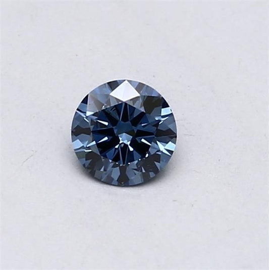 Lab-Grown ROUND Diamond - 0.3 Carat, Fancy Vivid Blue Color, SI1 Clarity | Sustainable Luxury, Dazzling Brilliance | IGI | Certified LG538290414