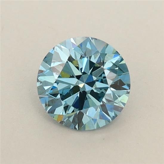 Lab-Grown ROUND Diamond - 0.63 Carat, Fancy Vivid Blue Color, SI1 Clarity | Sustainable Luxury, Dazzling Brilliance | IGI | Certified LG572332858