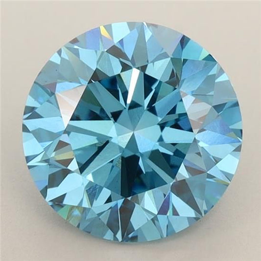 Lab-Grown ROUND Diamond - 2.82 Carat, Fancy Vivid Blue Color, VS1 Clarity | Sustainable Luxury, Dazzling Brilliance | IGI | Certified LG572329132