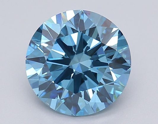 Lab-Grown ROUND Diamond - 1.96 Carat, Fancy Vivid Blue Color, VS1 Clarity | Sustainable Luxury, Dazzling Brilliance | IGI | Certified LG615361350