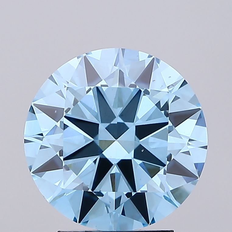 Lab-Grown ROUND Diamond - 3.01 Carat, Fancy Vivid Blue Color, VS1 Clarity | Sustainable Luxury, Dazzling Brilliance | IGI | Certified LG581309886