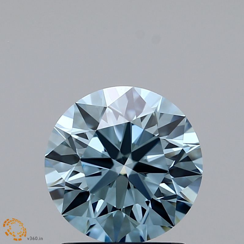 Lab-Grown ROUND Diamond - 1.26 Carat, Fancy Greenish Blue Color, VVS2 Clarity | Sustainable Luxury, Dazzling Brilliance | IGI | Certified LG371903147