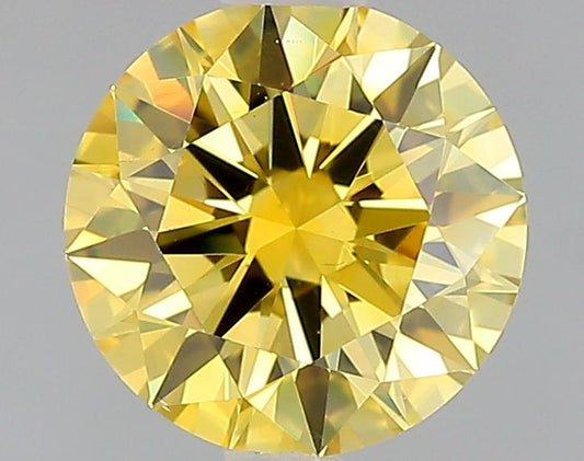 Lab-Grown ROUND Diamond - 1.15 Carat, Fancy Vivid Yellow Color, VS2 Clarity | Sustainable Luxury, Dazzling Brilliance | IGI | Certified LG598329306