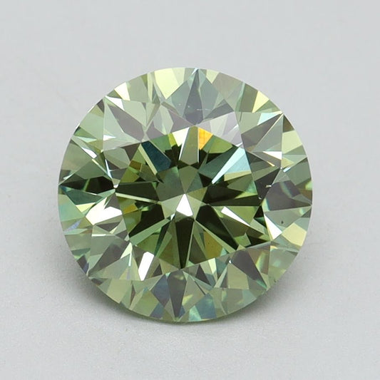 Lab-Grown ROUND Diamond - 2.08 Carat, Fancy Vivid Green Color, VS1 Clarity | Sustainable Luxury, Dazzling Brilliance | IGI | Certified LG615345812