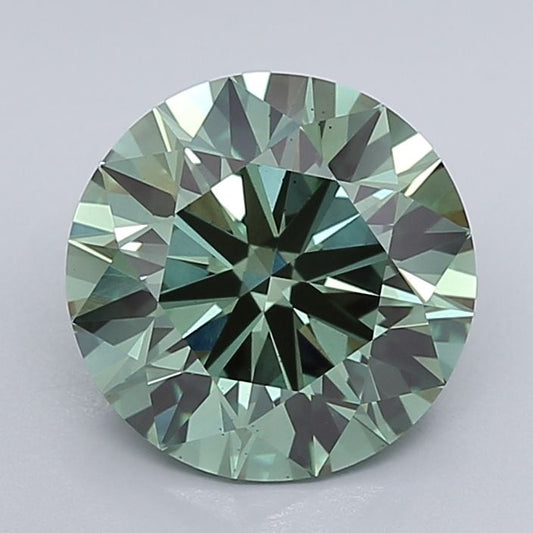 Lab-Grown ROUND Diamond - 3.41 Carat, Fancy Vivid Green Color, VS1 Clarity | Sustainable Luxury, Dazzling Brilliance | IGI | Certified LG632458034