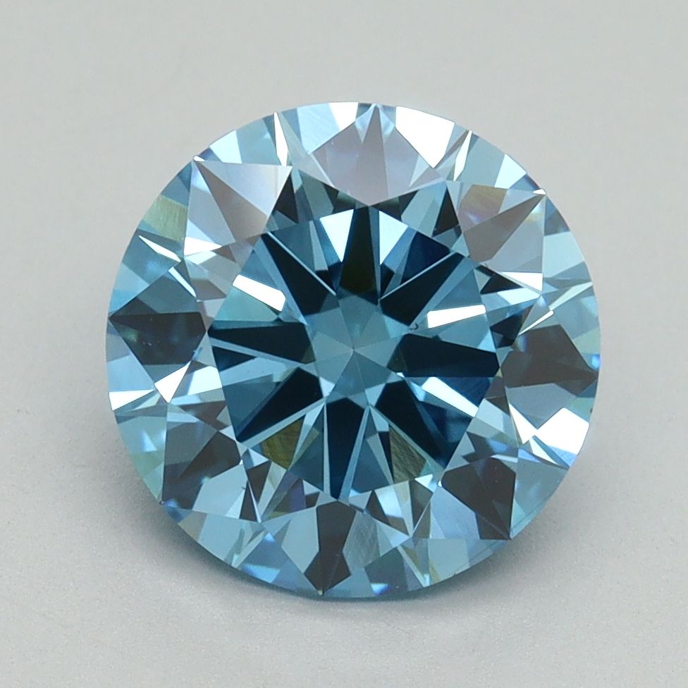 Lab-Grown ROUND Diamond - 3.01 Carat, Fancy Vivid Blue Color, VS2 Clarity | Sustainable Luxury, Dazzling Brilliance | IGI | Certified LG644418260