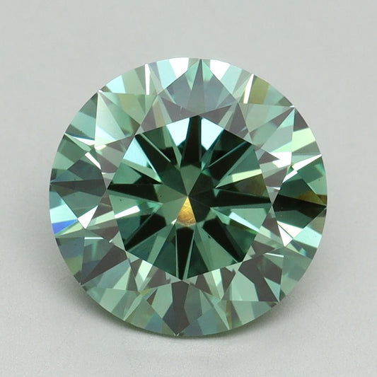 Lab-Grown ROUND Diamond - 3.16 Carat, Fancy Vivid Green Color, VS1 Clarity | Sustainable Luxury, Dazzling Brilliance | IGI | Certified LG636401543