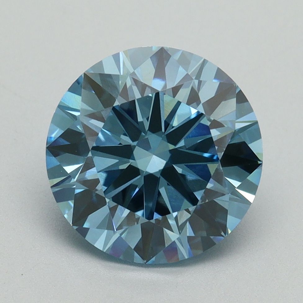 Lab-Grown ROUND Diamond - 3.01 Carat, Fancy Vivid Blue Color, VS1 Clarity | Sustainable Luxury, Dazzling Brilliance | IGI | Certified LG645458855