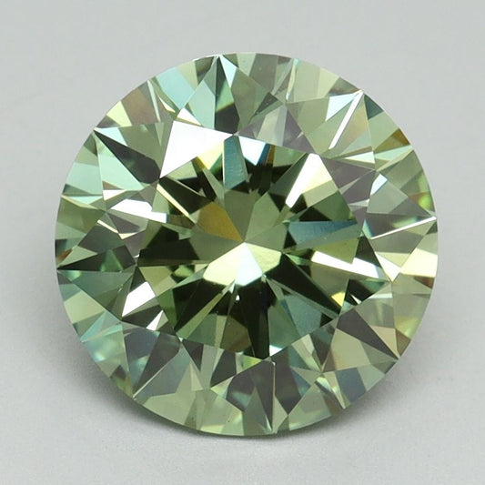 Lab-Grown ROUND Diamond - 3.1 Carat, Fancy Vivid Green Color, VS1 Clarity | Sustainable Luxury, Dazzling Brilliance | IGI | Certified LG638466282