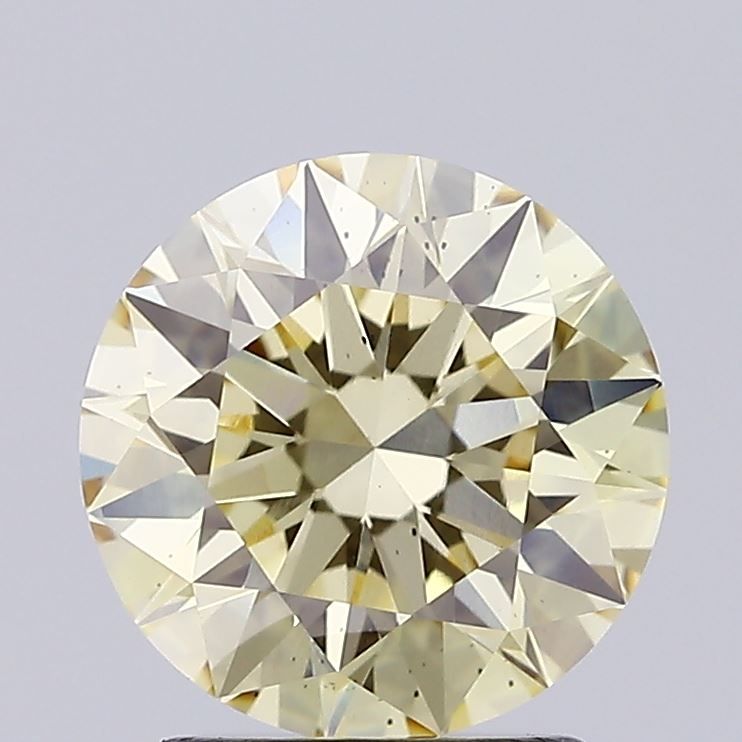 Lab-Grown ROUND Diamond - 2 Carat, Fancy Yellow Color, VS2 Clarity | Sustainable Luxury, Dazzling Brilliance | IGI | Certified LG618440117