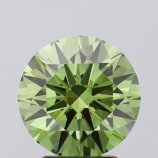 Lab-Grown ROUND Diamond - 3.02 Carat, Fancy Vivid Green Color, VVS1 Clarity | Sustainable Luxury, Dazzling Brilliance | IGI | Certified LG593368009