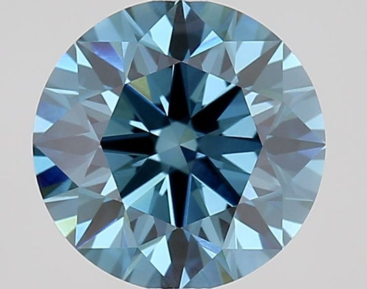 Lab-Grown ROUND Diamond - 2.01 Carat, Fancy Vivid Greenish Blue Color, VVS2 Clarity | Sustainable Luxury, Dazzling Brilliance | IGI | Certified LG515200958