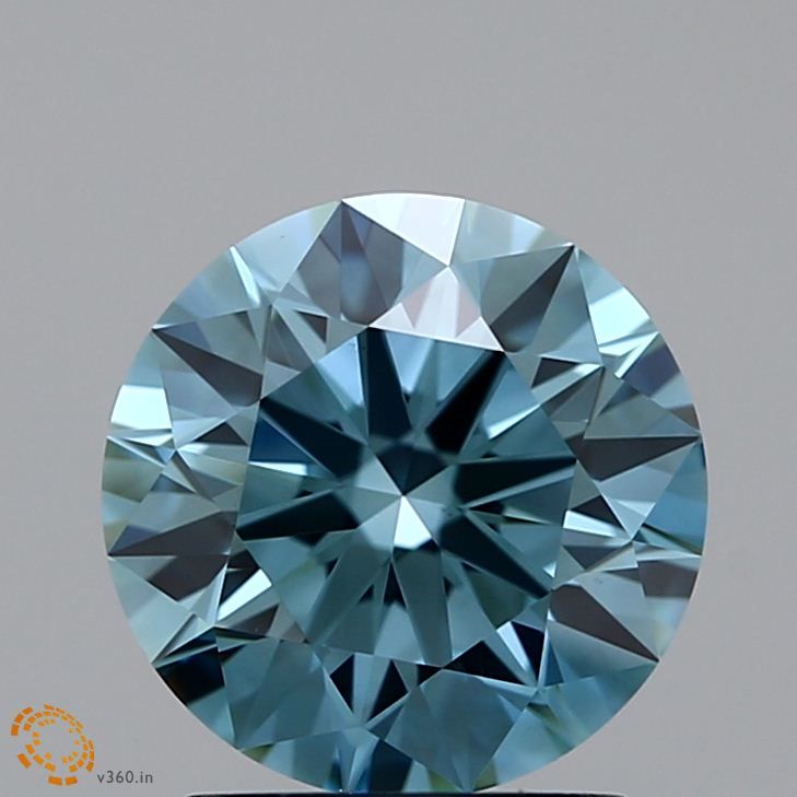 Lab-Grown ROUND Diamond - 1.53 Carat, Fancy Intense Blueish Green Color, VS1 Clarity | Sustainable Luxury, Dazzling Brilliance | IGI | Certified LG355947666