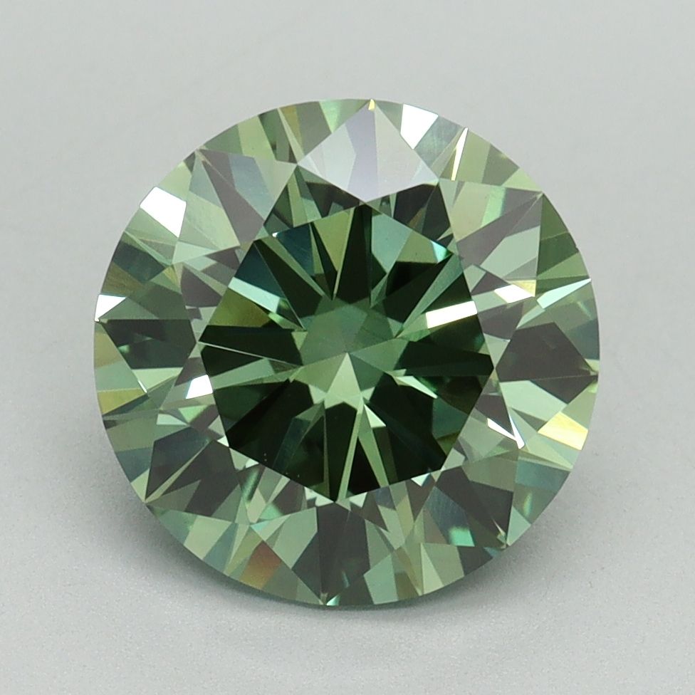 Lab-Grown ROUND Diamond - 3.04 Carat, Fancy Vivid Green Color, VVS2 Clarity | Sustainable Luxury, Dazzling Brilliance | IGI | Certified LG644491363