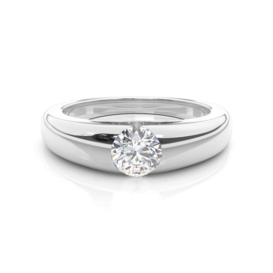 Natural Diamond Channel-Set 18K White Gold Ring – Size 7 1/4 (LDJ 1021)