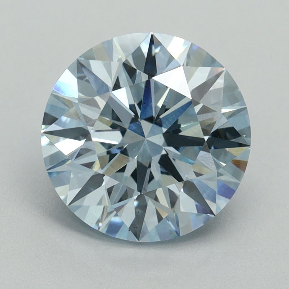 Lab-Grown ROUND Diamond - 3.07 Carat, Fancy Vivid Blue Color, VS2 Clarity | Sustainable Luxury, Dazzling Brilliance | IGI | Certified LG634405131