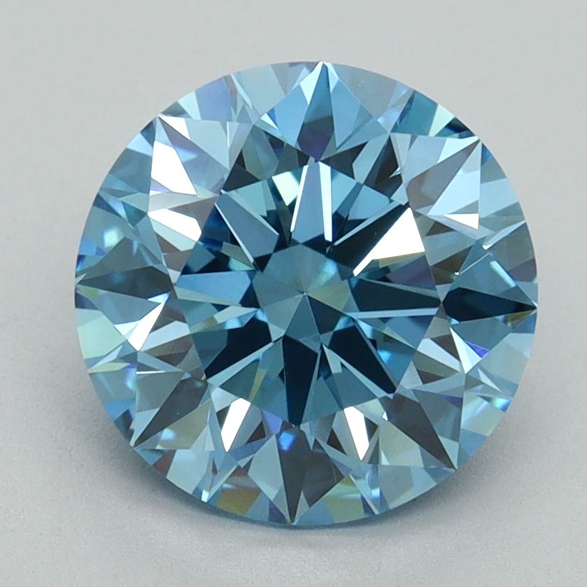 Lab-Grown ROUND Diamond - 2.64 Carat, Fancy Vivid Blue Color, VVS2 Clarity | Sustainable Luxury, Dazzling Brilliance | IGI | Certified LG644438489