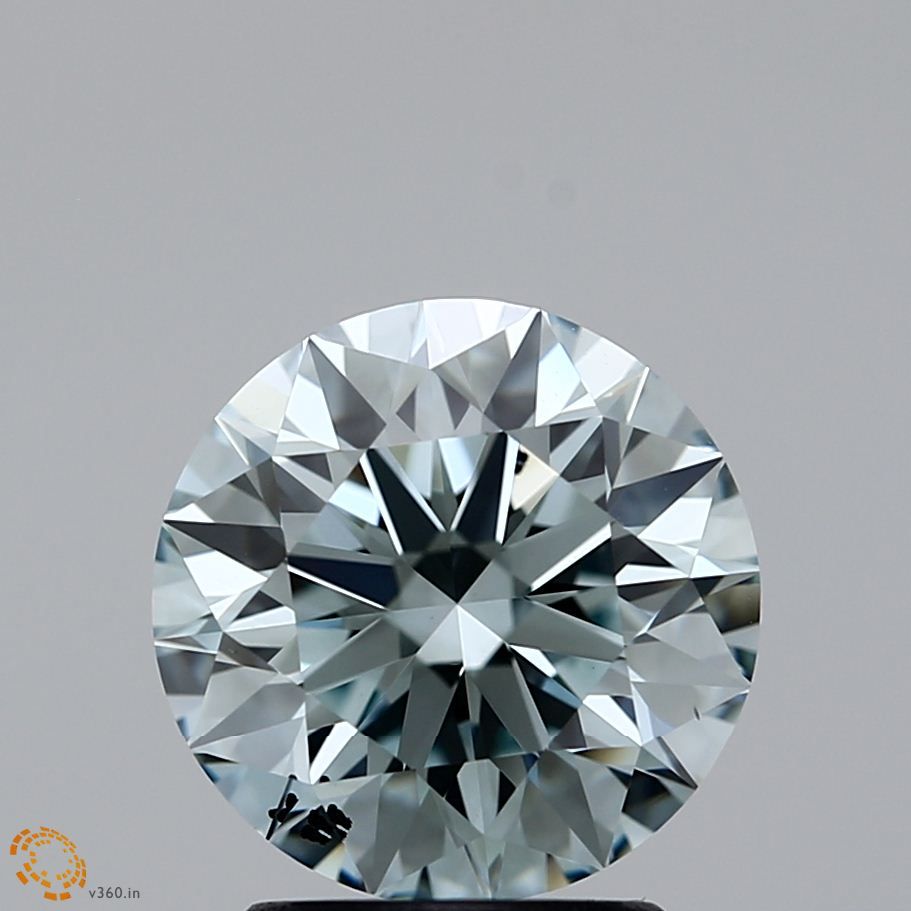 Lab-Grown ROUND Diamond - 2.07 Carat, Fancy Light Greenish Blue Color, SI1 Clarity | Sustainable Luxury, Dazzling Brilliance | IGI | Certified LG371900482