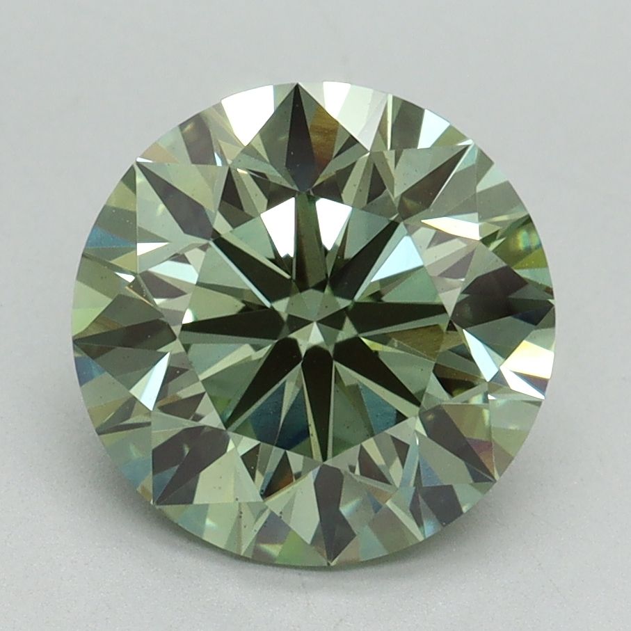 Lab-Grown ROUND Diamond - 3.12 Carat, Fancy Vivid Green Color, VS1 Clarity | Sustainable Luxury, Dazzling Brilliance | IGI | Certified LG638466360