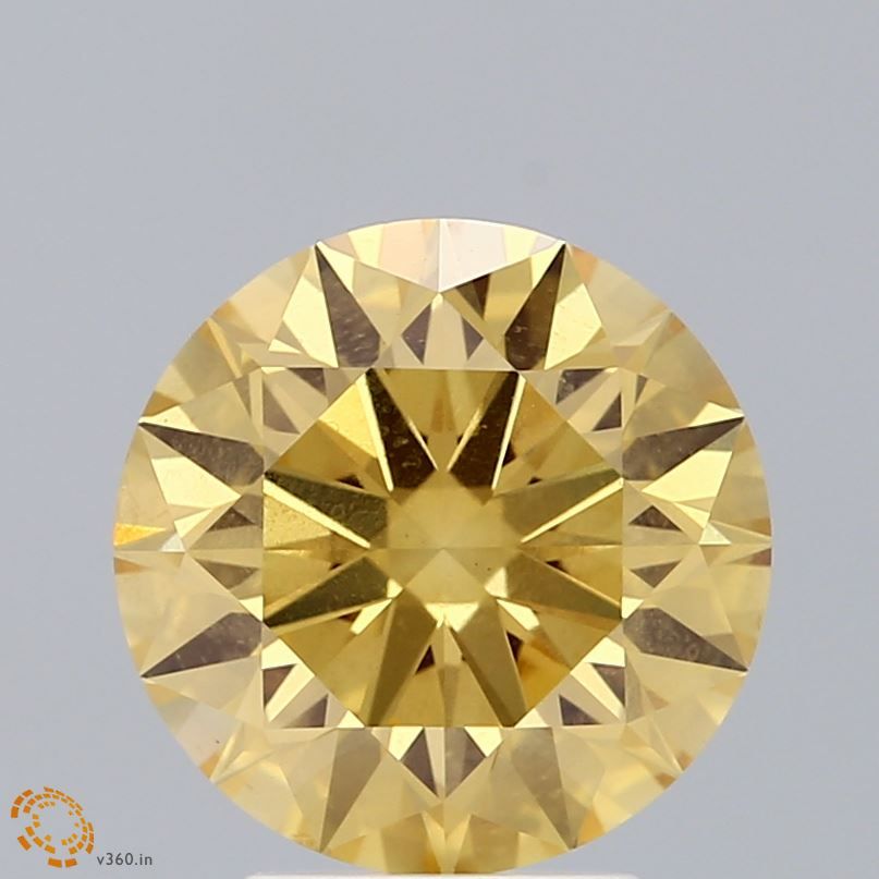 Lab-Grown ROUND Diamond - 3.65 Carat, Fancy Intense Brownish Yellow Color, VS1 Clarity | Sustainable Luxury, Dazzling Brilliance | IGI | Certified LG601323684