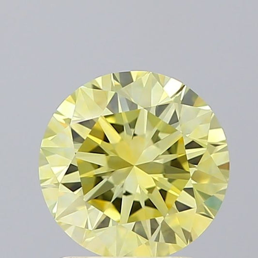 Lab-Grown ROUND Diamond - 1.58 Carat, Fancy Vivid Yellow Color, VVS2 Clarity | Sustainable Luxury, Dazzling Brilliance | IGI | Certified LG605333539