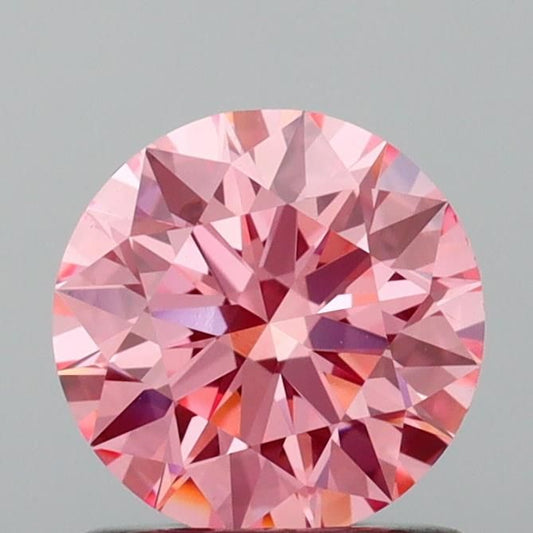 Lab-Grown ROUND Diamond - 0.91 Carat, Fancy Vivid Pink Color, VS1 Clarity | Sustainable Luxury, Dazzling Brilliance | IGI | Certified LG642482375