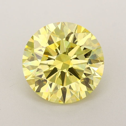 Lab-Grown ROUND Diamond - 2.19 Carat, Fancy Vivid Yellow Color, VVS2 Clarity | Sustainable Luxury, Dazzling Brilliance | IGI | Certified LG588342864