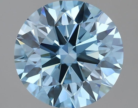 Lab-Grown ROUND Diamond - 2.53 Carat, Fancy Vivid Blue Color, VVS2 Clarity | Sustainable Luxury, Dazzling Brilliance | IGI | Certified LG636412144