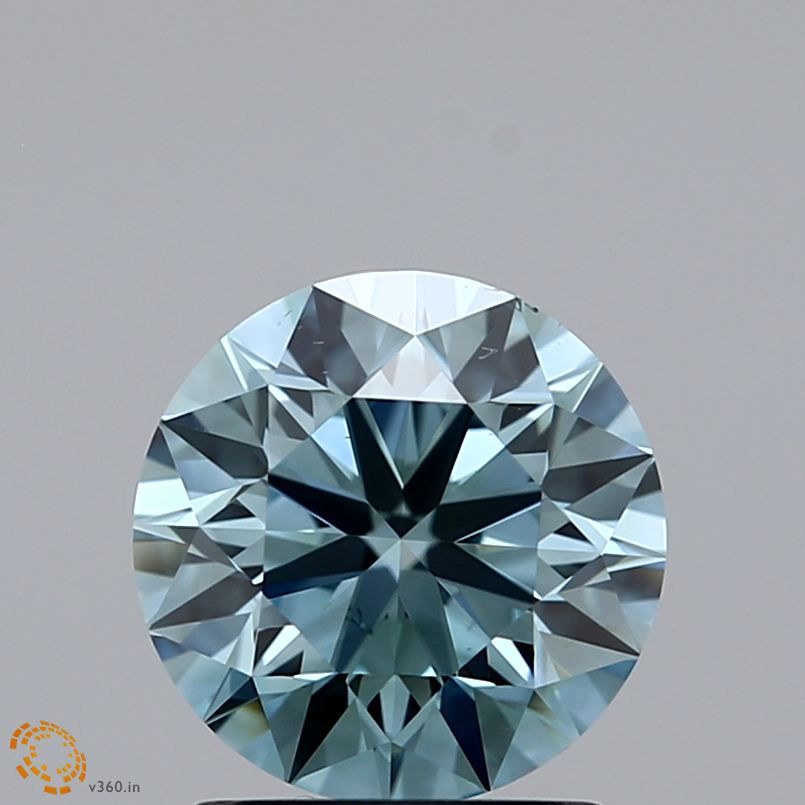 Lab-Grown ROUND Diamond - 1.41 Carat, Fancy Greenish Blue Color, VS2 Clarity | Sustainable Luxury, Dazzling Brilliance | IGI | Certified LG371903776