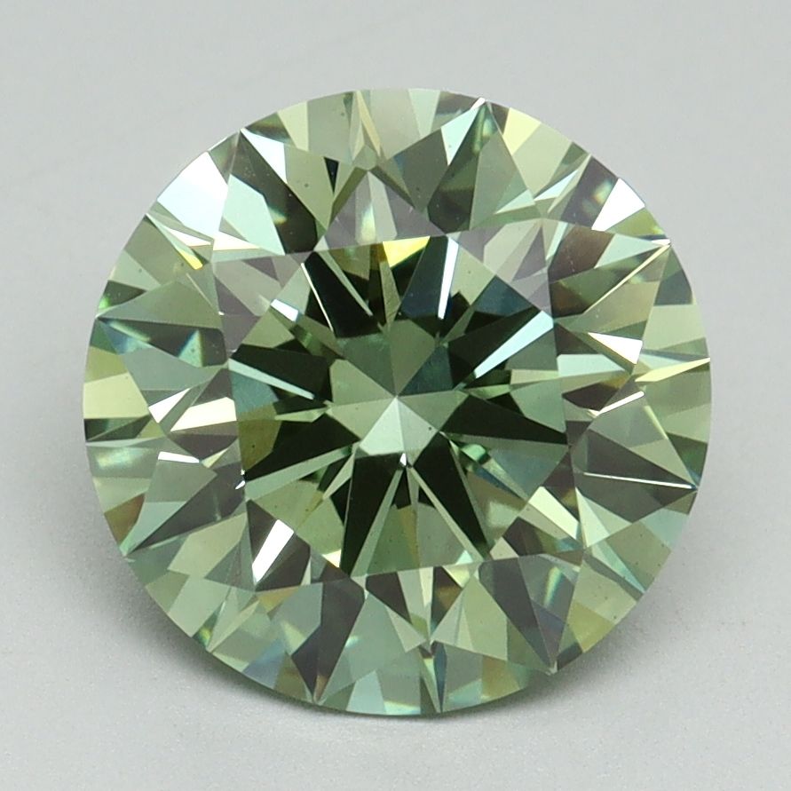 Lab-Grown ROUND Diamond - 3.11 Carat, Fancy Vivid Green Color, VS1 Clarity | Sustainable Luxury, Dazzling Brilliance | IGI | Certified LG638466281