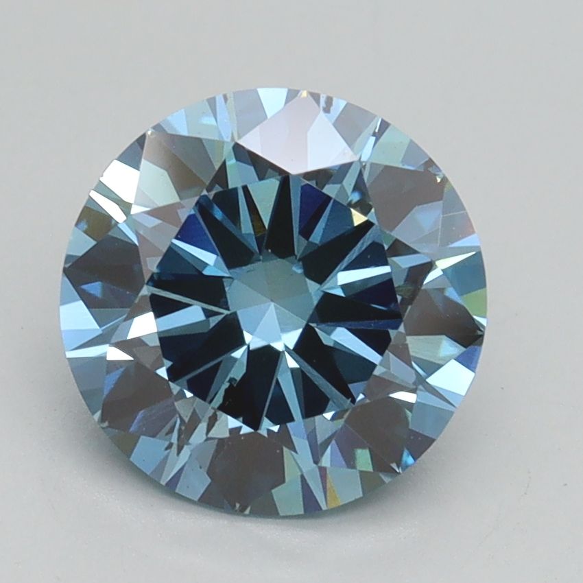 Lab-Grown ROUND Diamond - 2 Carat, Fancy Vivid Blue Color, SI1 Clarity | Sustainable Luxury, Dazzling Brilliance | IGI | Certified LG536297274