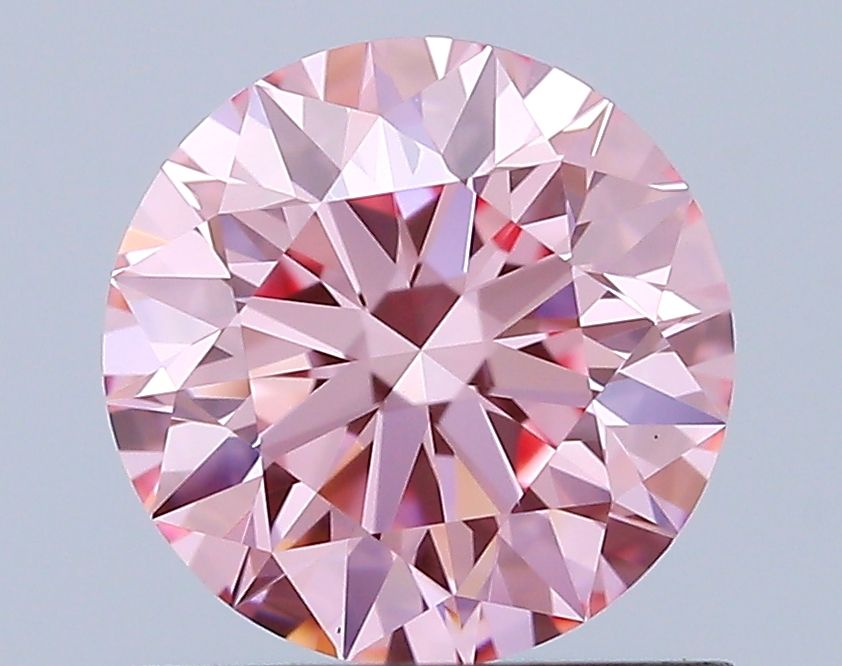 Lab-Grown ROUND Diamond - 0.91 Carat, Fancy Vivid Pink Color, VS1 Clarity | Sustainable Luxury, Dazzling Brilliance | IGI | Certified LG644472784