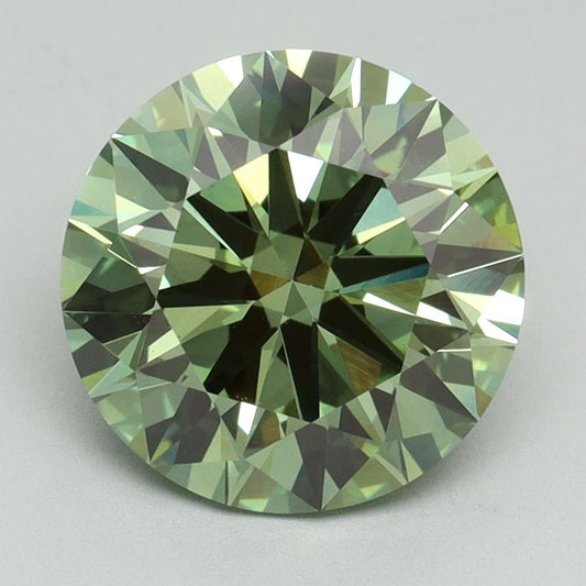 Lab-Grown ROUND Diamond - 3.17 Carat, Fancy Vivid Green Color, VS1 Clarity | Sustainable Luxury, Dazzling Brilliance | IGI | Certified LG638466294