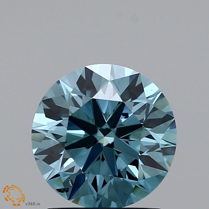 Lab-Grown ROUND Diamond - 1.18 Carat, Fancy Blueish Green Color, SI1 Clarity | Sustainable Luxury, Dazzling Brilliance | IGI | Certified LG371903815