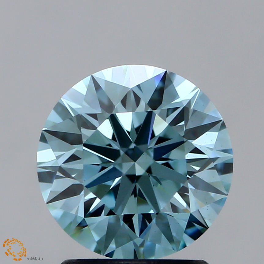 Lab-Grown ROUND Diamond - 1.56 Carat, Fancy Intense Blueish Green Color, VVS1 Clarity | Sustainable Luxury, Dazzling Brilliance | IGI | Certified LG355947658