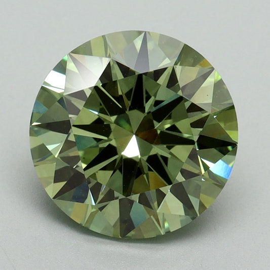 Lab-Grown ROUND Diamond - 3.02 Carat, Fancy Vivid Green Color, VS1 Clarity | Sustainable Luxury, Dazzling Brilliance | IGI | Certified LG638466291