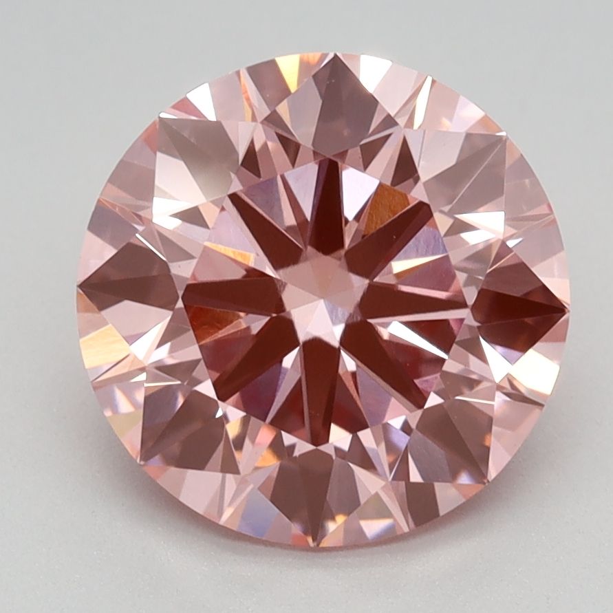 Lab-Grown ROUND Diamond - 2.44 Carat, Fancy Vivid Pink Color, VVS2 Clarity | Sustainable Luxury, Dazzling Brilliance | IGI | Certified LG582360222